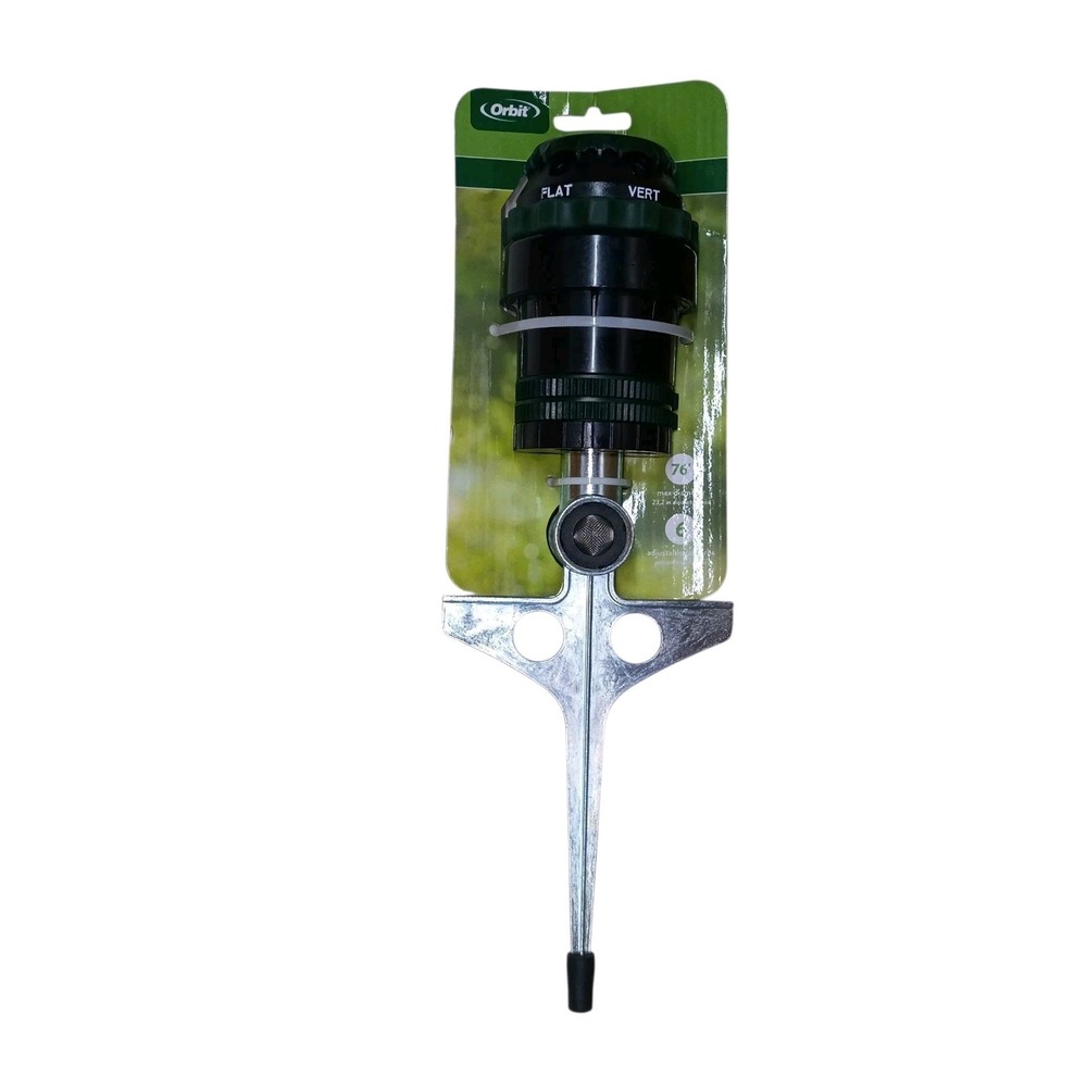 Orbit 58573N H2O-Six Gear-Drive Sprinkler‎ on Metal T-Spike